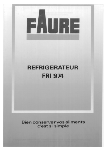 Mode d’emploi Faure FRI974W-4 Réfrigérateur