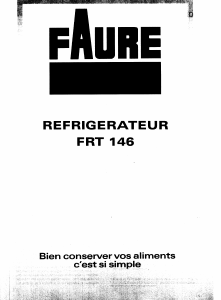 Mode d’emploi Faure FRT146W Réfrigérateur