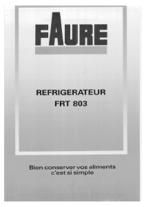 Mode d’emploi Faure FRT803W-3 Réfrigérateur