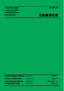Bedienungsanleitung Zanker ZKDW24 Geschirrspüler