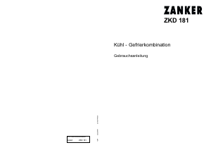 Bedienungsanleitung Zanker ZKD181 Kühl-gefrierkombination