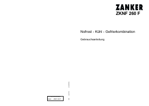 Bedienungsanleitung Zanker ZKNF260F Kühl-gefrierkombination