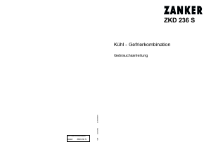 Bedienungsanleitung Zanker ZKD236S Kühl-gefrierkombination