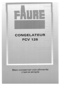 Mode d’emploi Faure FCV126W Congélateur
