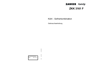 Bedienungsanleitung Zanker ZKK3161F Kühl-gefrierkombination