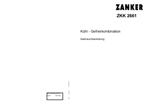 Bedienungsanleitung Zanker ZKK2661 Kühl-gefrierkombination