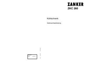Bedienungsanleitung Zanker ZKC260 Kühlschrank