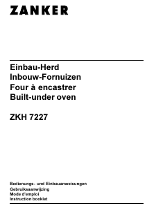 Bedienungsanleitung Zanker ZKH7227W Herd
