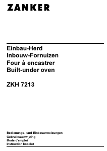 Bedienungsanleitung Zanker ZKH7213S Herd