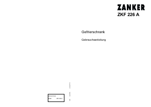 Bedienungsanleitung Zanker ZKF226 Gefrierschrank