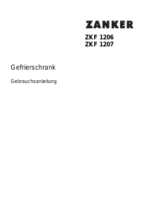 Bedienungsanleitung Zanker ZKF1207 Gefrierschrank