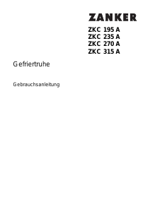 Bedienungsanleitung Zanker ZKC195A Gefrierschrank