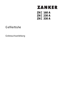 Bedienungsanleitung Zanker ZKC160A Gefrierschrank