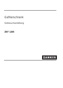 Bedienungsanleitung Zanker ZKF1205 Gefrierschrank