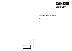 Bedienungsanleitung Zanker ZKFF229 Gefrierschrank