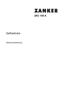 Bedienungsanleitung Zanker ZKC105A Gefrierschrank