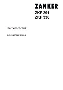 Bedienungsanleitung Zanker ZKF291 Gefrierschrank