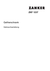 Bedienungsanleitung Zanker ZKF1237 Gefrierschrank
