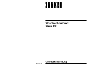 Bedienungsanleitung Zanker CL6101 Waschmaschine