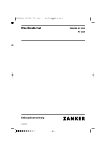 Bedienungsanleitung Zanker PF2445 Waschmaschine