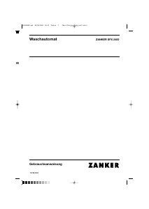 Bedienungsanleitung Zanker SFX2400 Waschmaschine