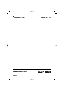 Bedienungsanleitung Zanker SFX4040 Waschmaschine