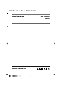 Bedienungsanleitung Zanker DF2200 Waschmaschine