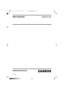 Bedienungsanleitung Zanker DF2600 Waschmaschine