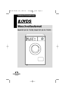 Bedienungsanleitung Lloyds 1021 Waschmaschine
