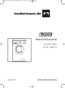 Bedienungsanleitung Lloyds 1092 Waschmaschine