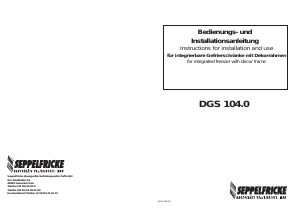 Bedienungsanleitung Seppelfricke DGS 104.0 Gefrierschrank