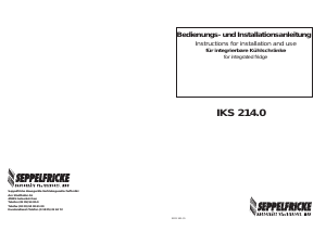 Bedienungsanleitung Seppelfricke IKS 214.0 Kühlschrank