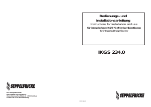 Bedienungsanleitung Seppelfricke IKGS 234.0 Kühl-gefrierkombination