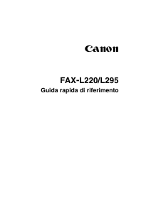 Manuale Canon FAX-L295 Fax