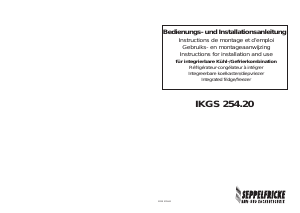Bedienungsanleitung Seppelfricke IKS 254.20 Kühl-gefrierkombination