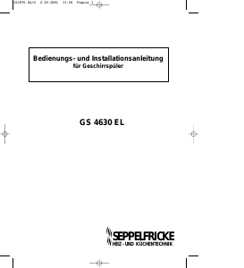 Bedienungsanleitung Seppelfricke GS 4630 EL-3 Geschirrspüler