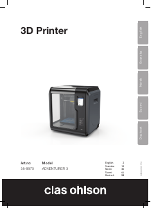 Manual Flashforge Adventurer 3 3D Printer