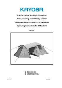 Bruksanvisning Kayoba 955-025 Tält