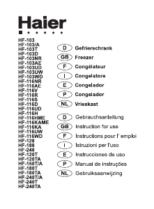 Manual de uso Haier HF-103 Congelador