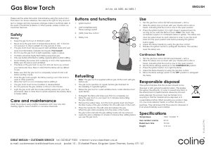 Manual Coline 44-1685-1 Kitchen Torch