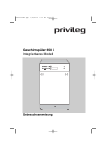 Bedienungsanleitung Privileg 650 i Geschirrspüler