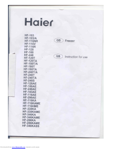 Handleiding Haier HF-128AE Vriezer