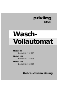 Bedienungsanleitung Privileg Basic 80 Waschmaschine