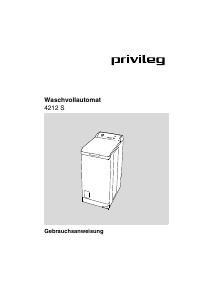 Bedienungsanleitung Privileg 4212 S Waschmaschine