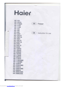 Manual Haier HF-248AE Freezer