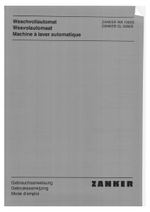 Mode d’emploi Zanker CL5092S Lave-linge