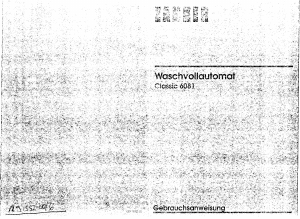 Bedienungsanleitung Zanker CL6081 Waschmaschine