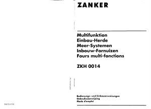 Mode d’emploi Zanker ZKH0014B Cuisinière