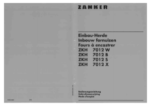 Mode d’emploi Zanker ZKH7012S Cuisinière