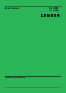Bedienungsanleitung Zanker GS44028 Geschirrspüler